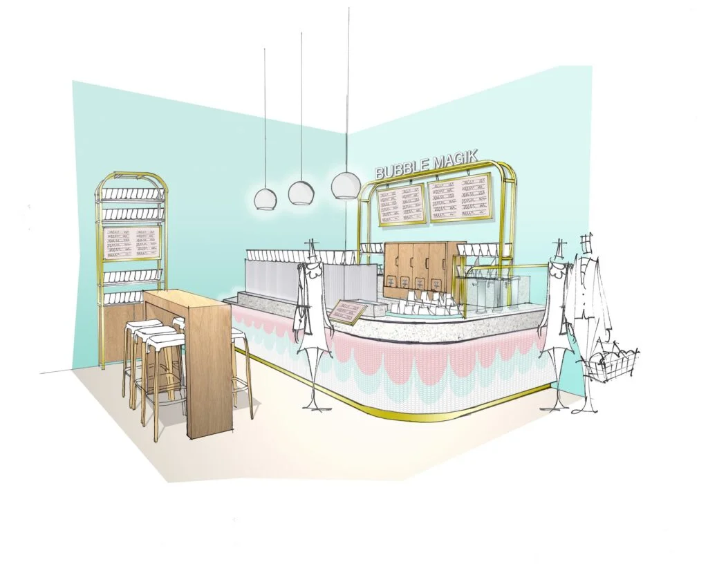 bubble magik at Selfridges design sketch