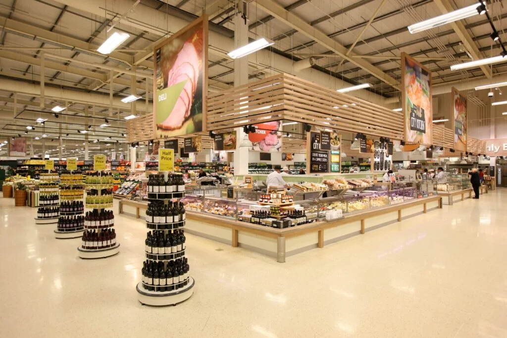 Tesco lowered timber ceiling